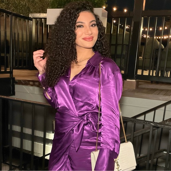 Zara purple satin tie side mini dress - Picture 13 of 13